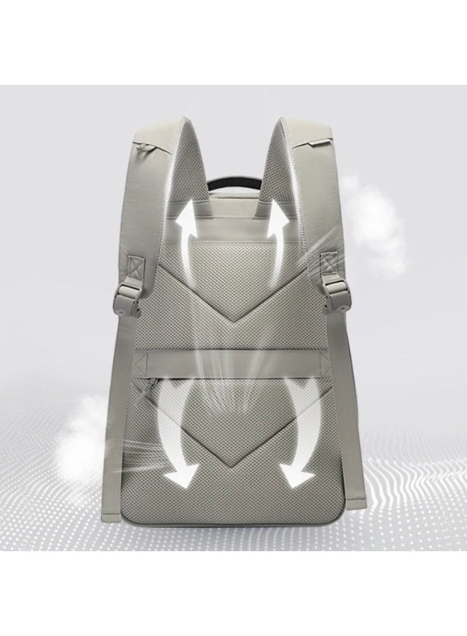 بانجي BANGE 8119 Grey Hot Sell New Arrival Wholesale Soft Lightweight Waterproof Men Casual Laptop Backpack - Image 4
